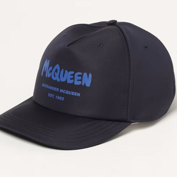 Alexander McQueen Mens Signature Baseball Cap Large Navy & Blue - NWT $410 - Picture 5 of 7